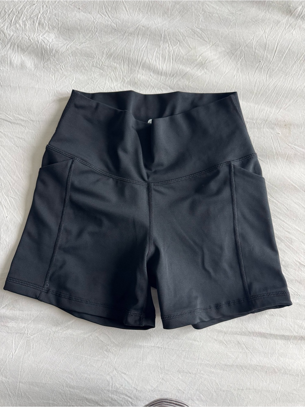 High-Waist Black Performance Women's Shorts